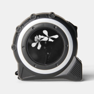 minimal black and white floral tape measure