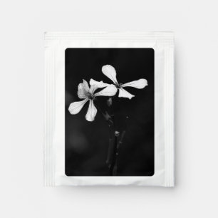 minimal black and white floral tea bag drink mix