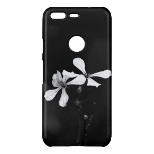 minimal black and white floral uncommon google pixel case