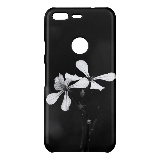 minimal black and white floral uncommon google pixel case (Back)