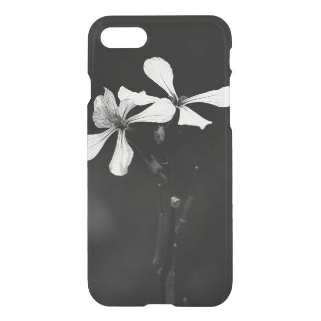 minimal black and white floral uncommon iPhone case (Back)