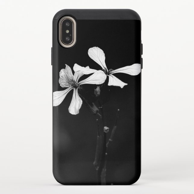 minimal black and white floral uncommon iPhone case (Back)
