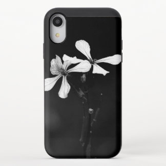 minimal black and white floral iPhone XR slider case