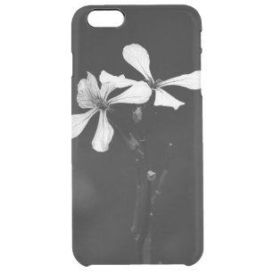minimal black and white floral clear iPhone 6 plus case