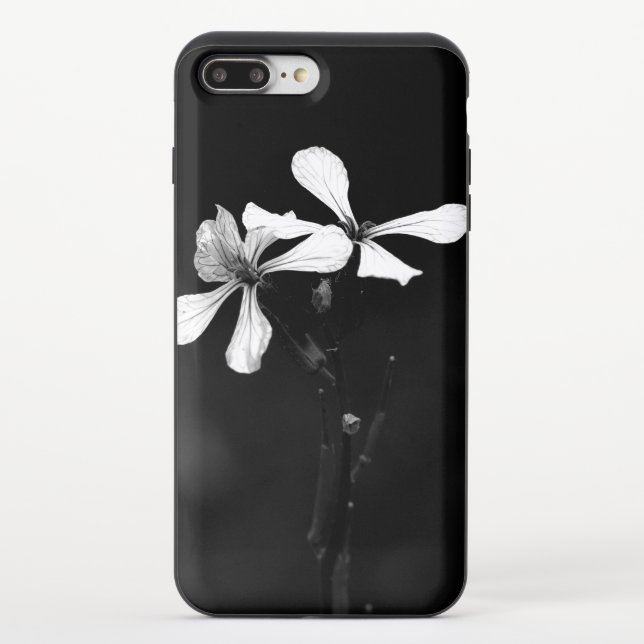 minimal black and white floral uncommon iPhone case (Back)