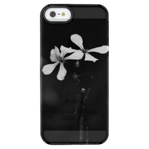 minimal black and white floral clear iPhone SE/5/5s case