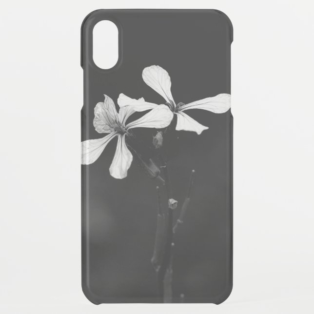 minimal black and white floral uncommon iPhone case (Back)