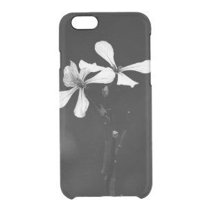 minimal black and white floral clear iPhone 6/6S case