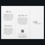 Minimal Black and White Modern Business Brochure Flyer<br><div class="desc">Modern and professional black and white trifold brochure flyer featuring a simple and minimal design with your name in an elegant script and contemporary sans serif font. The template includes several divided sections for your services in a minimalist layout. The back has your contact info and optional QR code. If...</div>