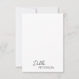 Minimal Black and White Modern Business Note Card