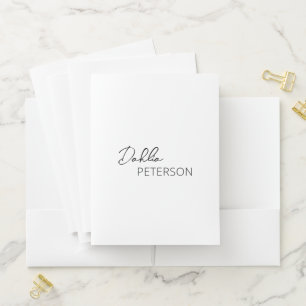 Minimal Black and White Modern Pocket Folder