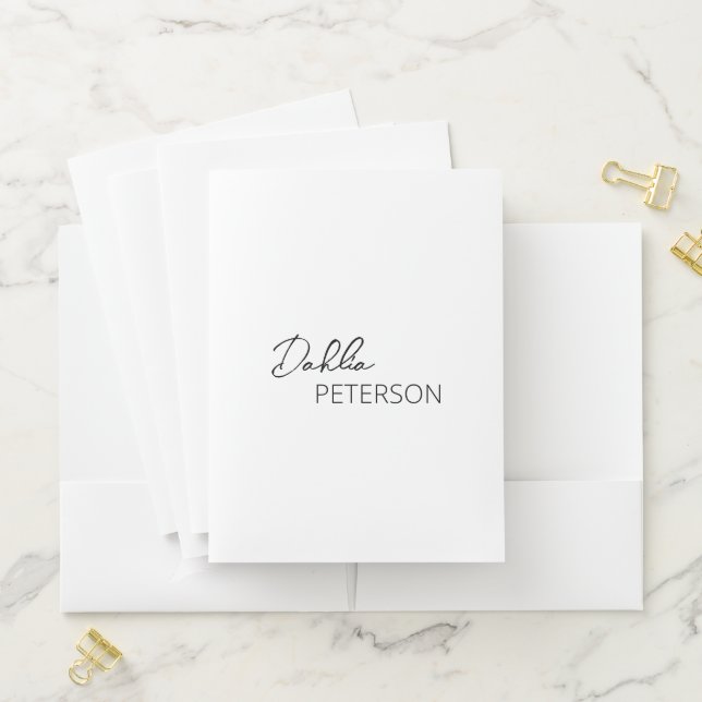 Minimal Black and White Modern Pocket Folder (In Situ)