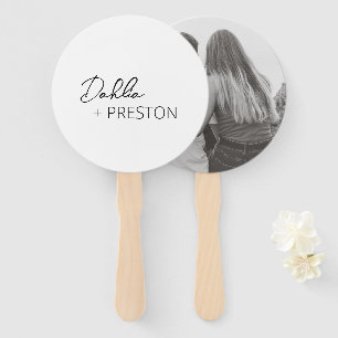 Minimal Black and White Modern Wedding Hand Fan