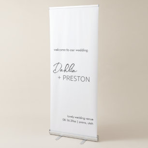Minimal Black and White Modern Wedding Retractable Banner