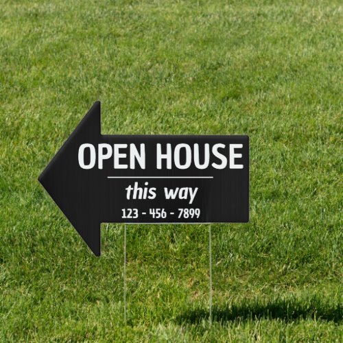Minimal  Black And White Open House  Sign