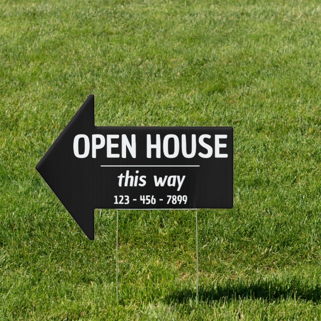Minimal  Black And White Open House  Sign (Insitu)