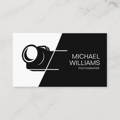 Minimal Black and White Photographer Business Card