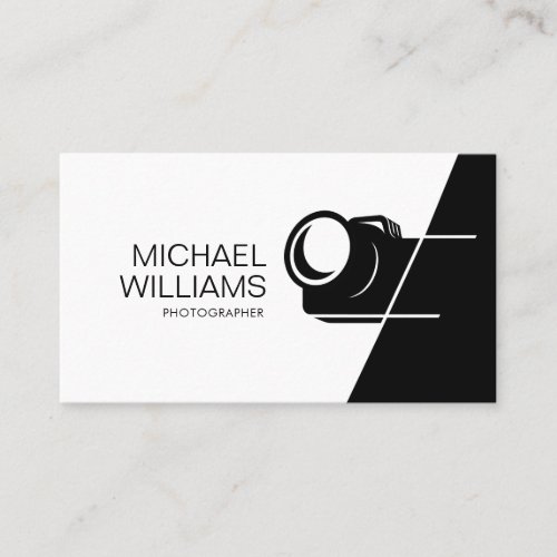Minimal Black and White Photographer Business Card