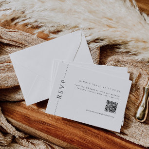 Minimal Black and White Reply Card With QR Code