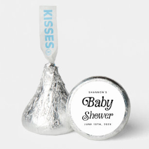Minimal Black and White Retro Baby Shower Hershey®'s Kisses®