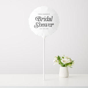 Minimal Black and White Retro Bridal Shower Balloon