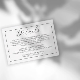 Minimal Black and White Script Enclosure Card