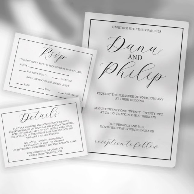Minimal Black and White Script Wedding Invitation (Creator Uploaded)