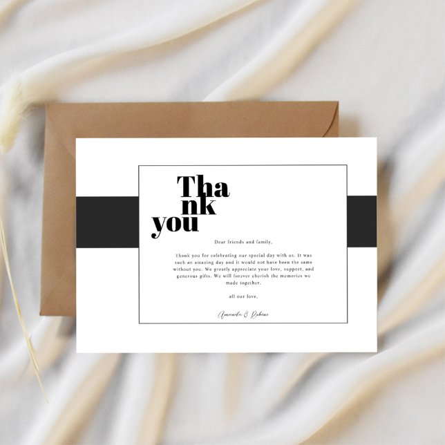 Minimal Black and White Thank You Card (Creator Uploaded)