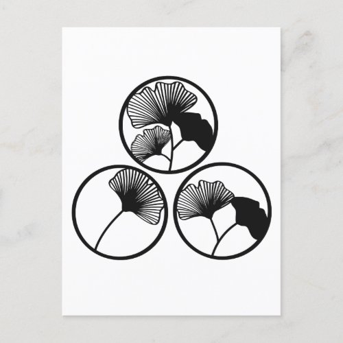Minimal Black and White  Trio Flowers Postcard