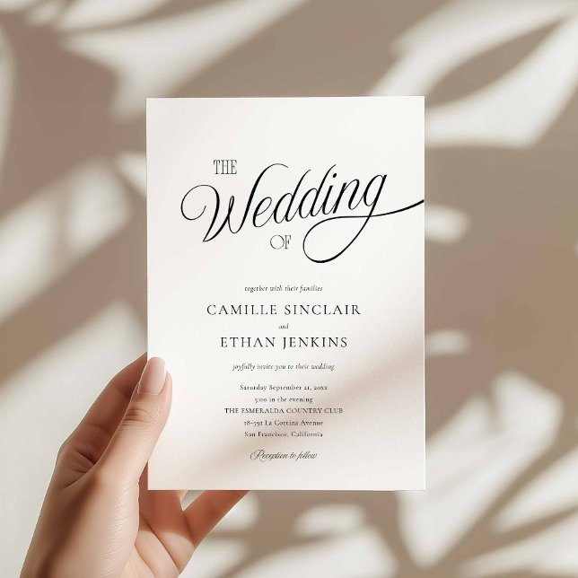 Minimal Black and White Wedding Invitation (Elegant Modern Wedding Invitation Card)