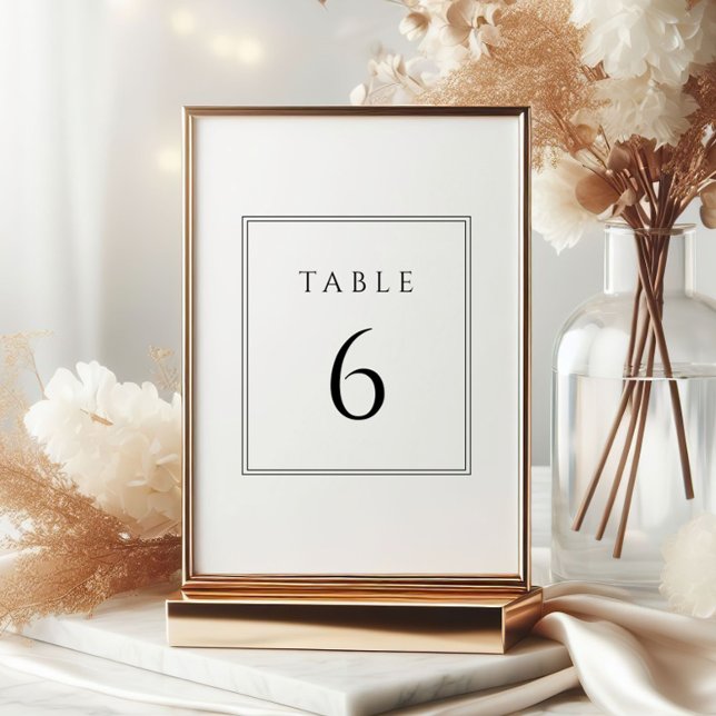 Minimal Black and White Wedding Table Numbers (Creator Uploaded)