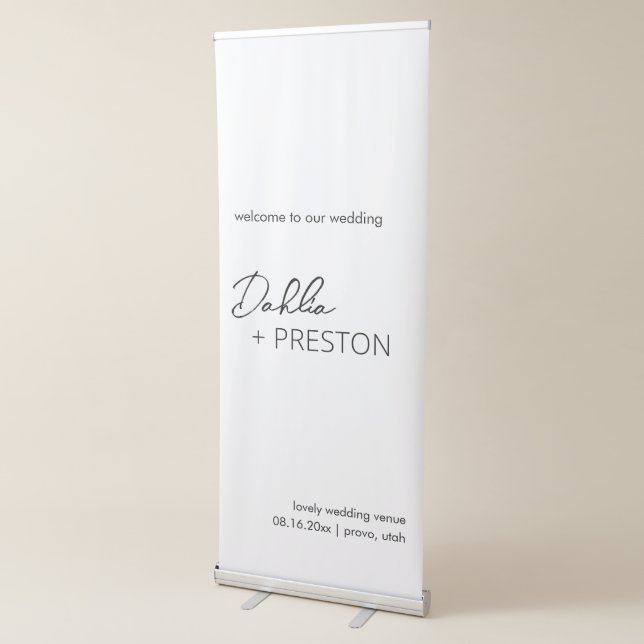 Minimal Black and White Wedding Welcome Sign (3/4)