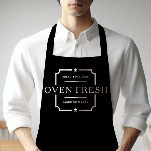 Minimal Black Bakery Kitchen Dining Business Apron