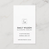 MINIMAL BLACK BLUSH RECTANGLE THANK YOU LOGO BUSINESS CARD | Zazzle