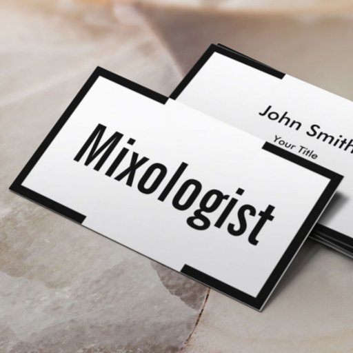 Customizable Minimal Black Border Mixologist Business Card