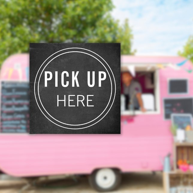 Minimal Black Chalkboard PICK UP HERE Food Truck  Window Cling (Creator Uploaded)