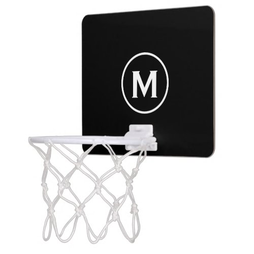 Minimal Black Classic Monogram Mini Basketball Hoop