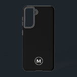 Minimal Black Classic Monogram Samsung Galaxy S21 Case<br><div class="desc">Modern classic block monogram design with black and white monogram medallion.</div>
