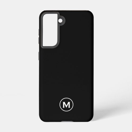 Minimal Black Classic Monogram Samsung Galaxy S21 Case