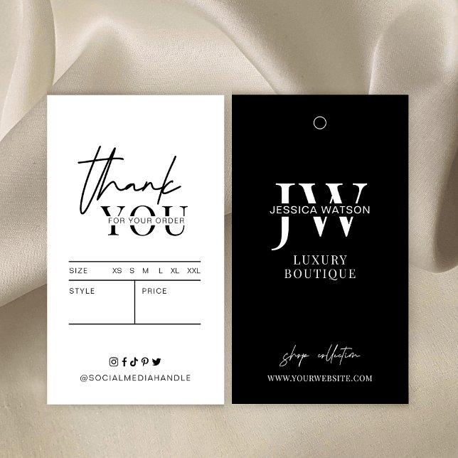 Minimal Black Clothing Labels Boutique Hang Tags (Creator Uploaded)