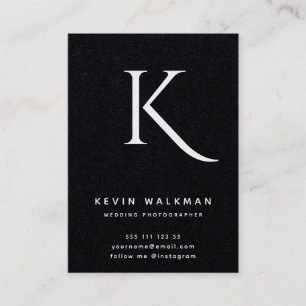 Minimal Black Color Monogram Stylish Business Card
