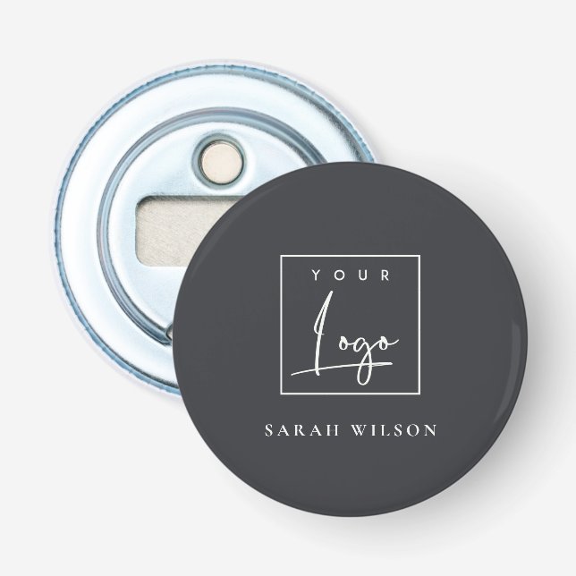 Minimal Black Custom Promotional Business Logo Bottle Opener (Front)