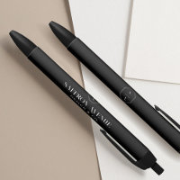 Minimal Black Elegant Custom Monogram & Name
