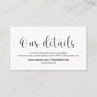 Minimal, Black font, Wedding Details