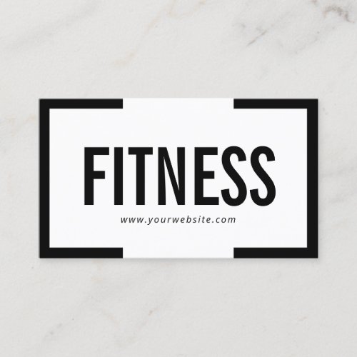 Bold Black Border Fitness Business Card