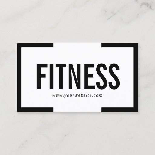Customizable Bold Black Border Fitness Business Card