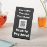Minimal Black Funny Business Scan to Pay QR Code Pedestal Sign