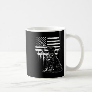Minimal Black Labrador Lab American Flag Coffee Mug