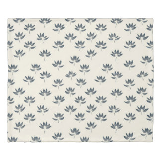 Minimal Black lotus pattern Duvet Cover