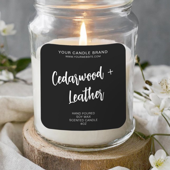 Minimal Black Modern Candle Product Label (Creator Uploaded)